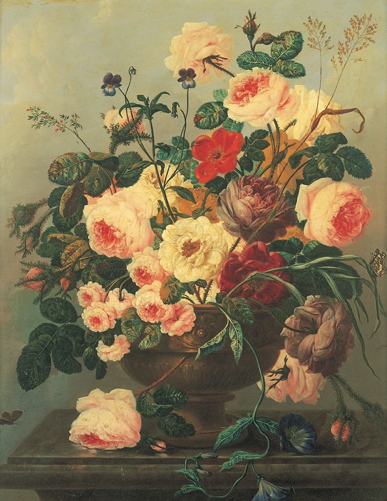 Antique Floral Vase art print by Unknown for $57.95 CAD