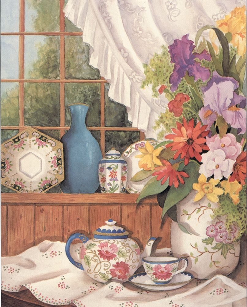 Flowers by the Window art print by Unknown for $57.95 CAD
