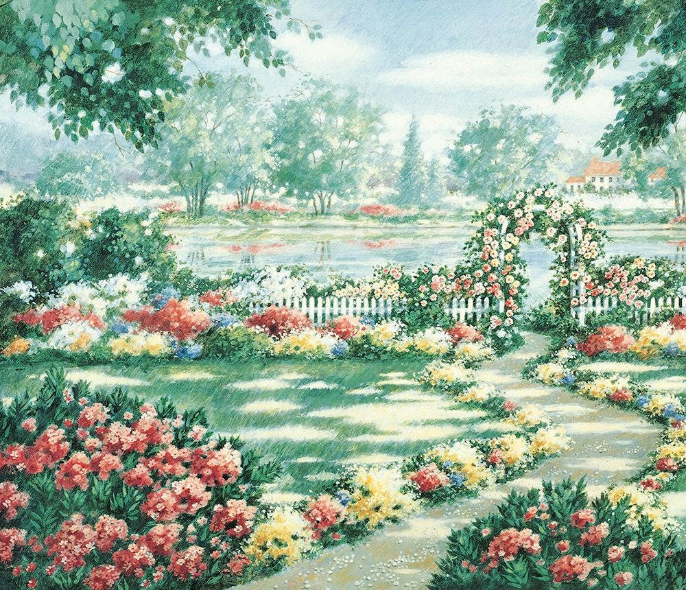 Garden by Lake art print by Unknown for $57.95 CAD