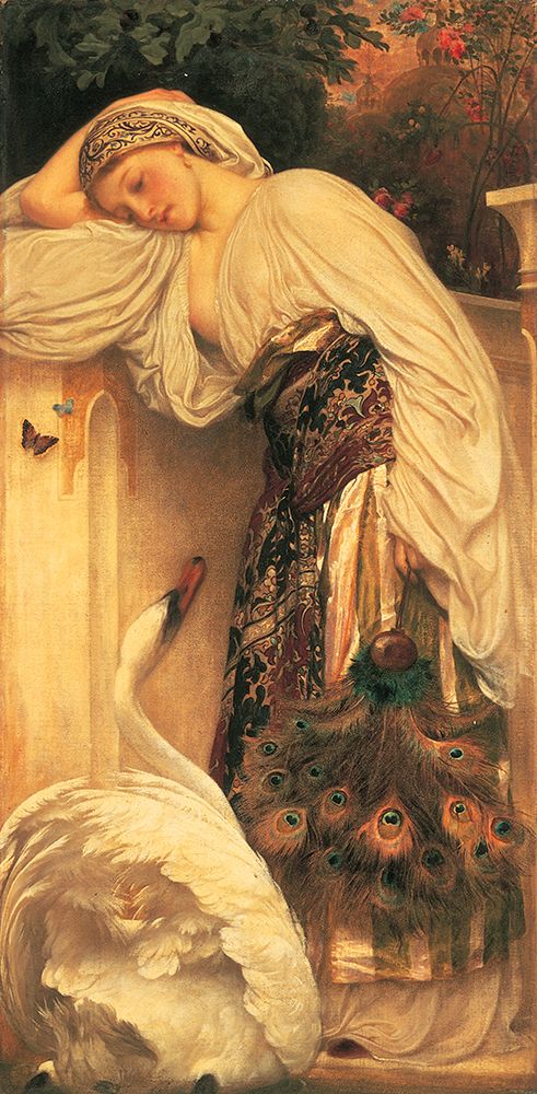 Woman And Swan art print by Unknown for $57.95 CAD