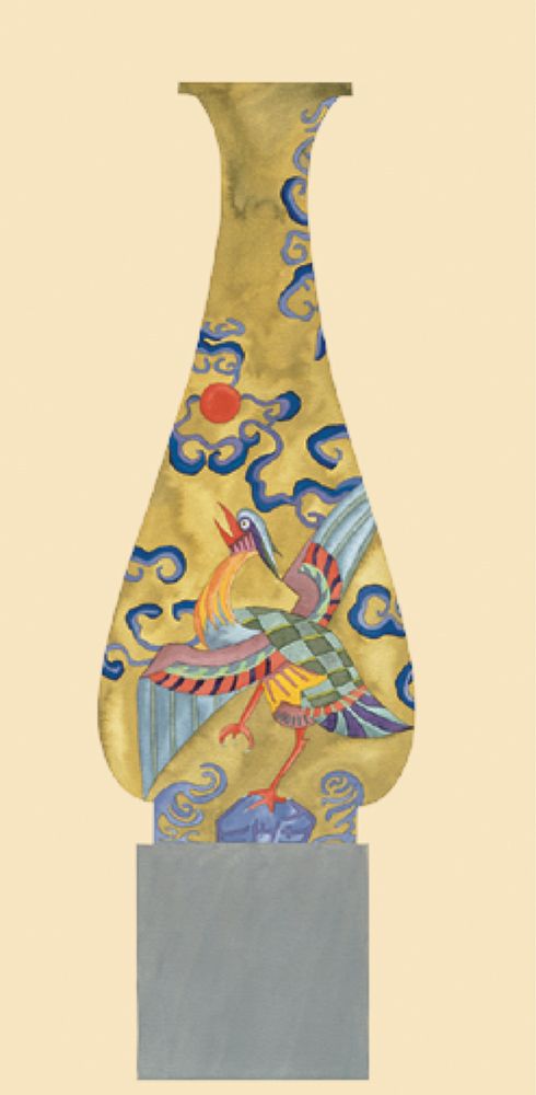Oriental Vase Yellow art print by Unknown for $57.95 CAD