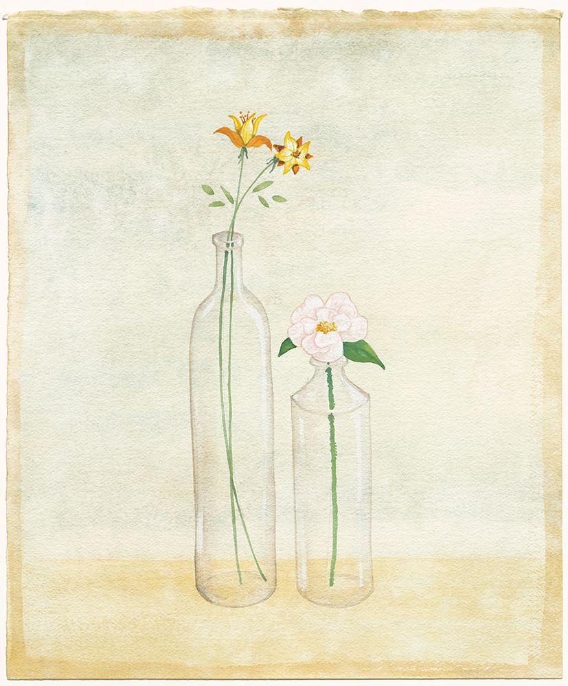 Bottles And Flowers I art print by Unknown for $57.95 CAD