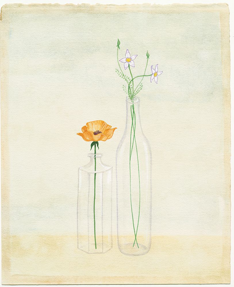 Bottles And Flowers II art print by Unknown for $57.95 CAD