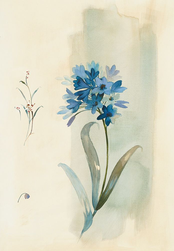Modern Blue Floral art print by Unknown for $57.95 CAD