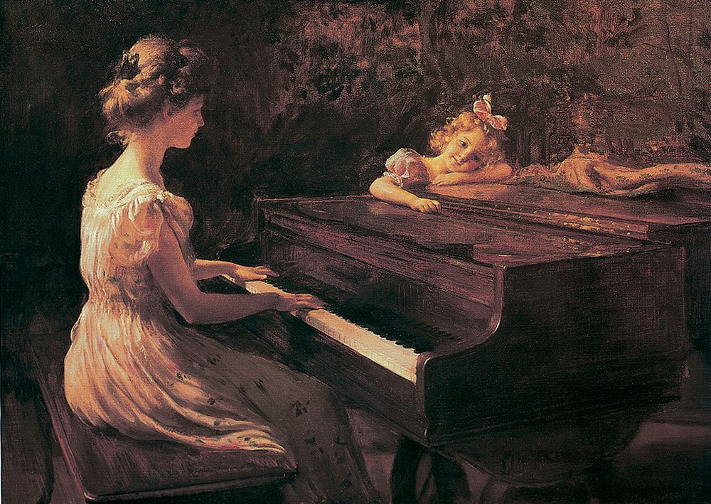 Piano Lesson art print by Unknown for $57.95 CAD