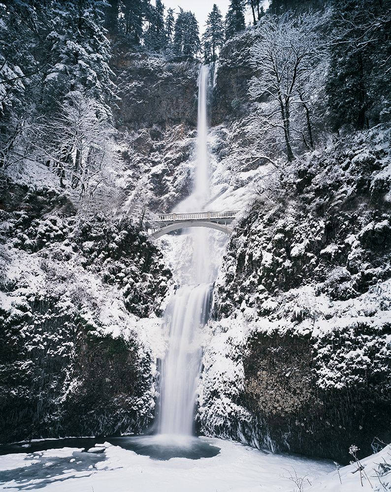 Frozen Bridge on Waterfall art print by Unknown for $57.95 CAD