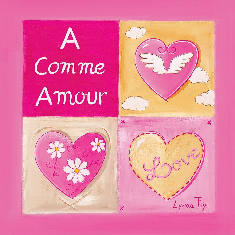 A comme Amour art print by Lynda Fays for $57.95 CAD