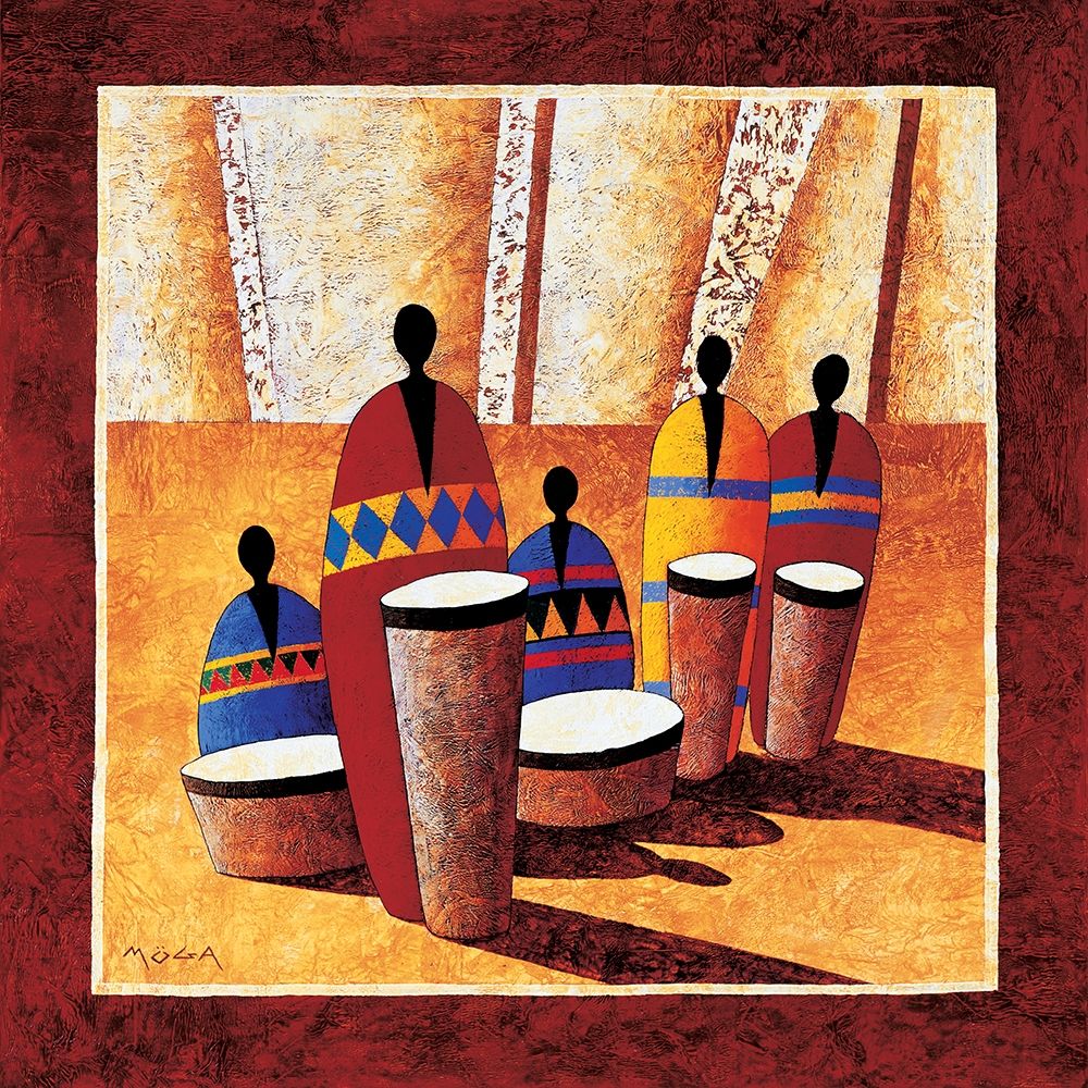 Les percussionnistes art print by Moga for $57.95 CAD
