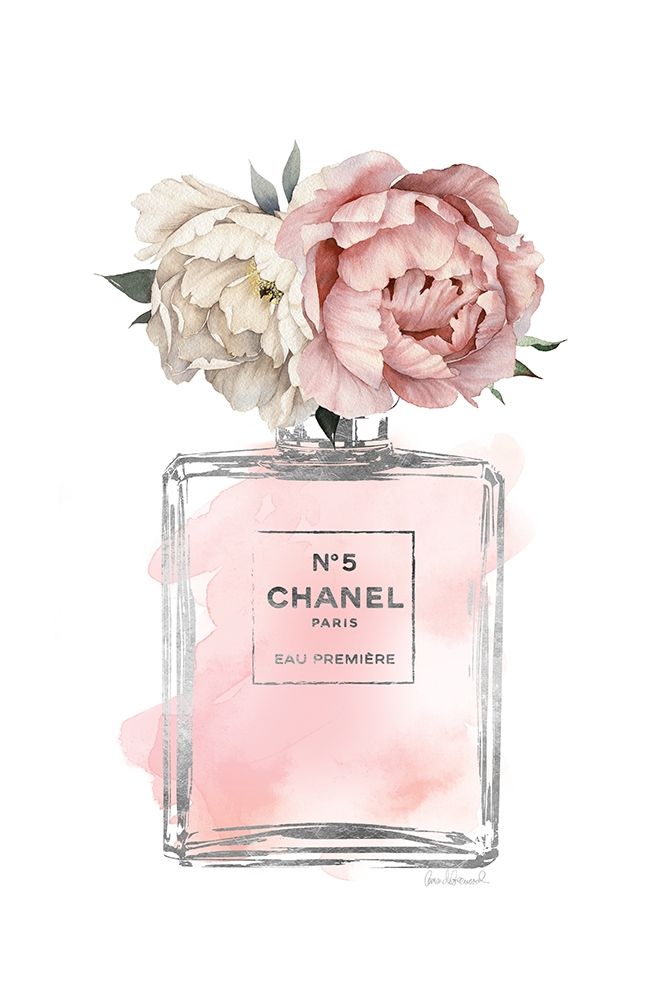 Silver Bottle Blush with Peony art print by Amanda Greenwood for $57.95 CAD