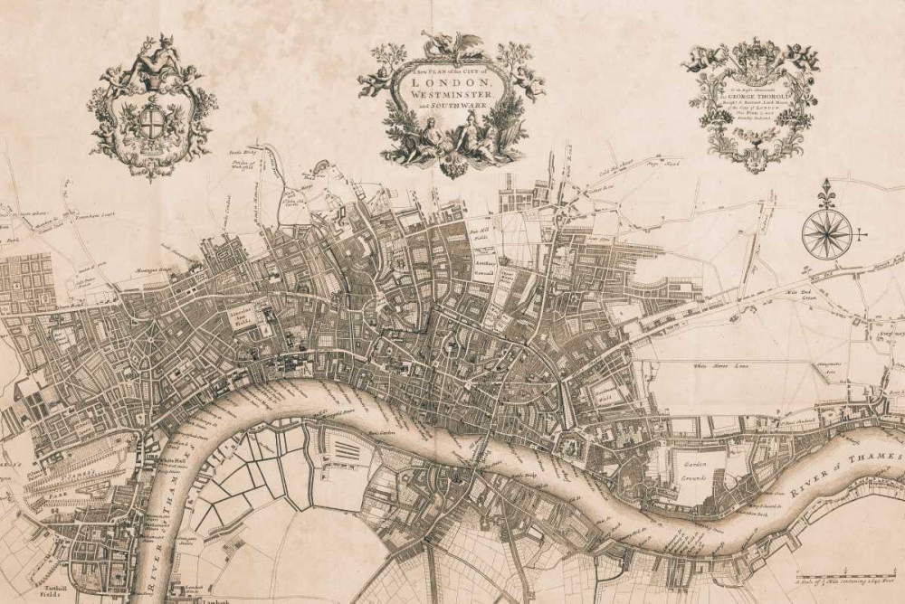 Plan of the City of London 172 art print by John Stow for $57.95 CAD