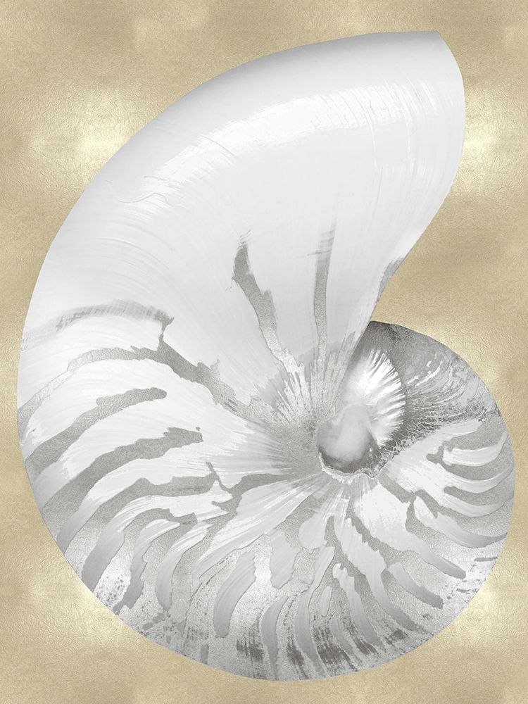 Silver Pearl Shell on Gold III art print by Caroline Kelly for $57.95 CAD