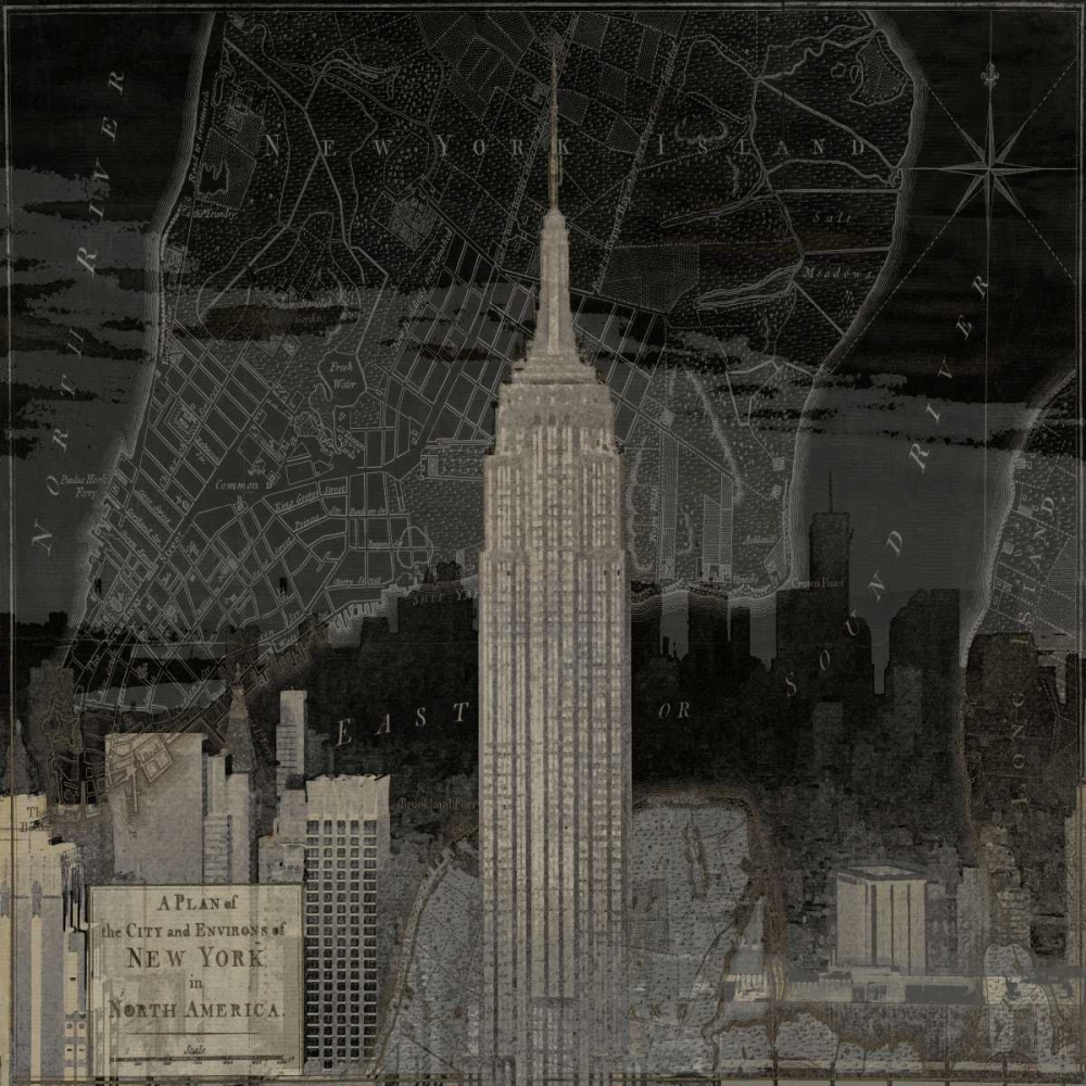 Vintage New York in Black I art print by Dylan Matthews for $57.95 CAD