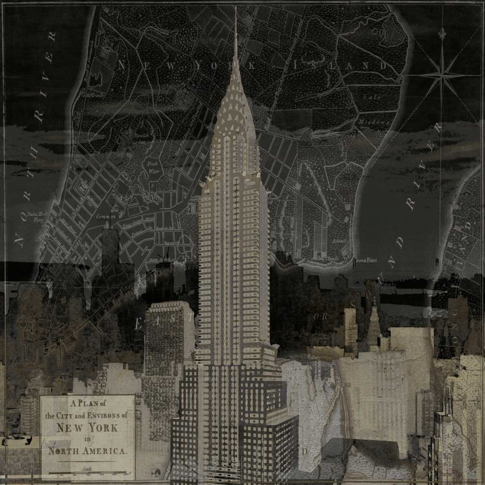 Vintage New York in Black II art print by Dylan Matthews for $57.95 CAD