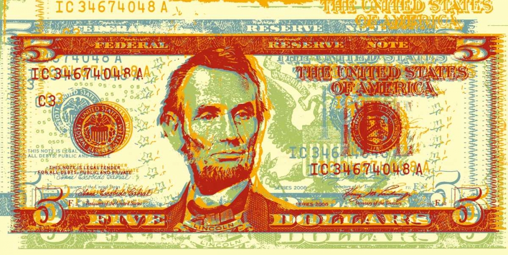 Five Dollar Bill art print by Dustin Chambers for $57.95 CAD