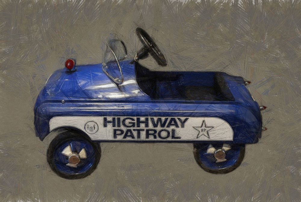 Highway Patrol Pedal Car  art print by Michelle Calkins for $57.95 CAD