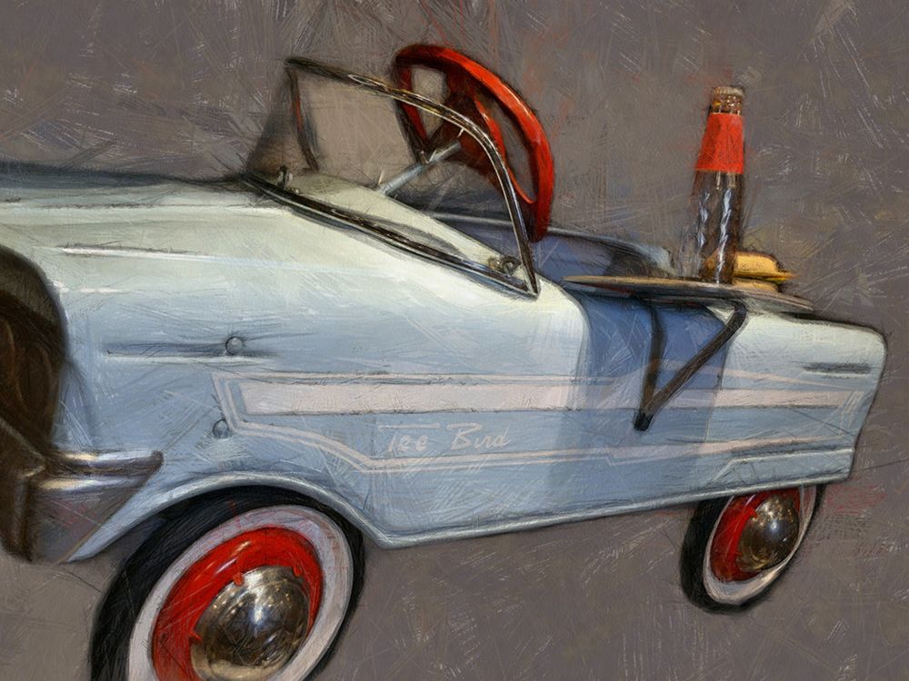 Tee Bird Pedal Car Angle art print by Michelle Calkins for $57.95 CAD