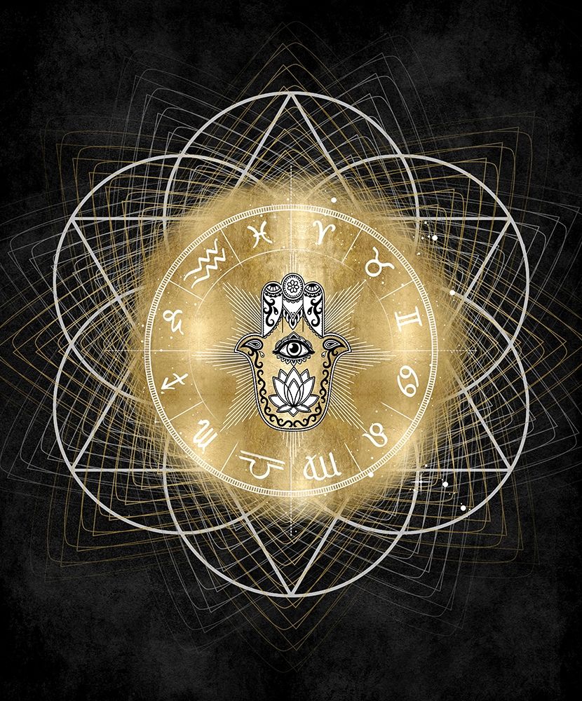 Hamsa Hand with Zodiac Signs art print by Oliver Jeffries for $57.95 CAD