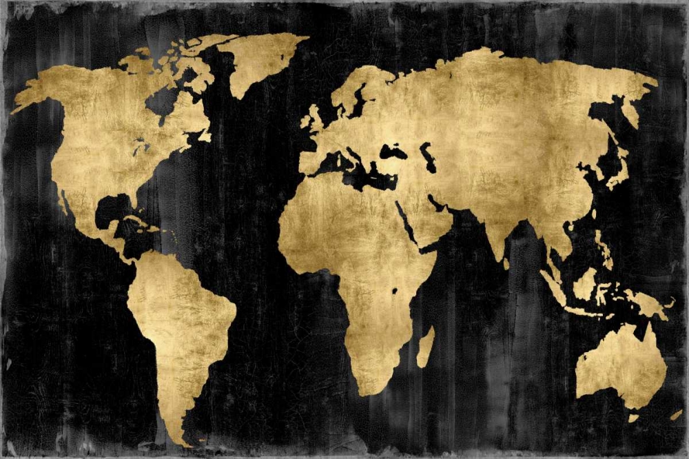 The World - Gold on Black art print by Russell Brennan for $57.95 CAD