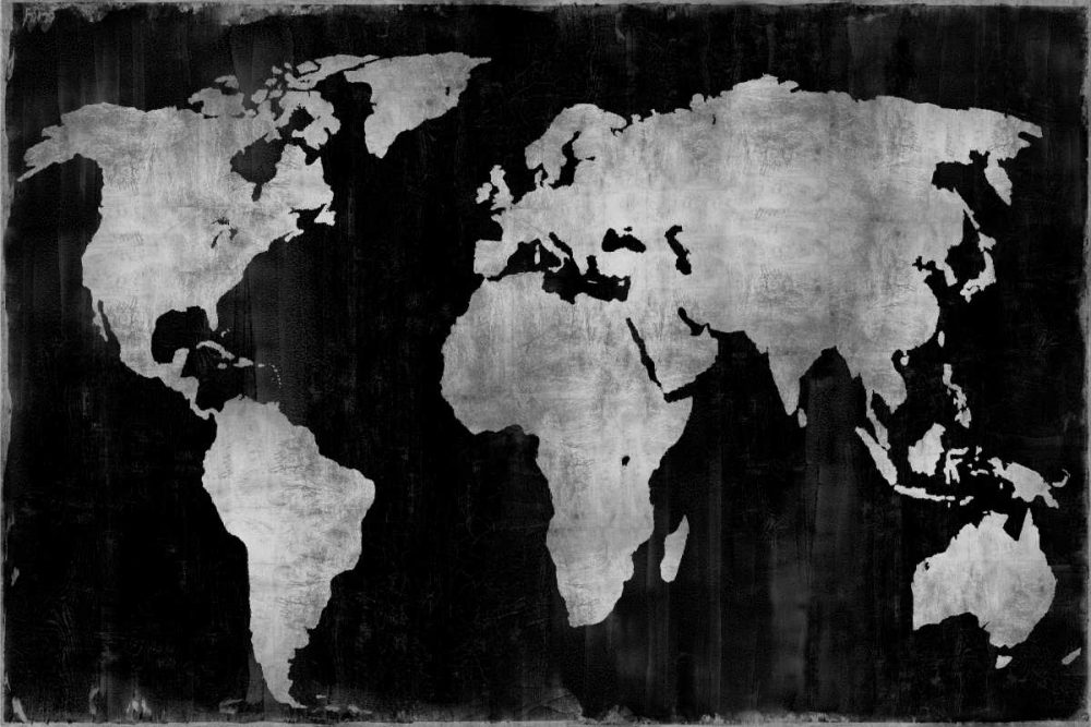 The World - Silver on Black art print by Russell Brennan for $57.95 CAD