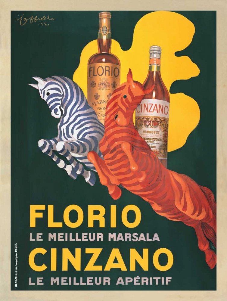Florio e Cinzano-1930 art print by Leonetto Cappiello for $57.95 CAD