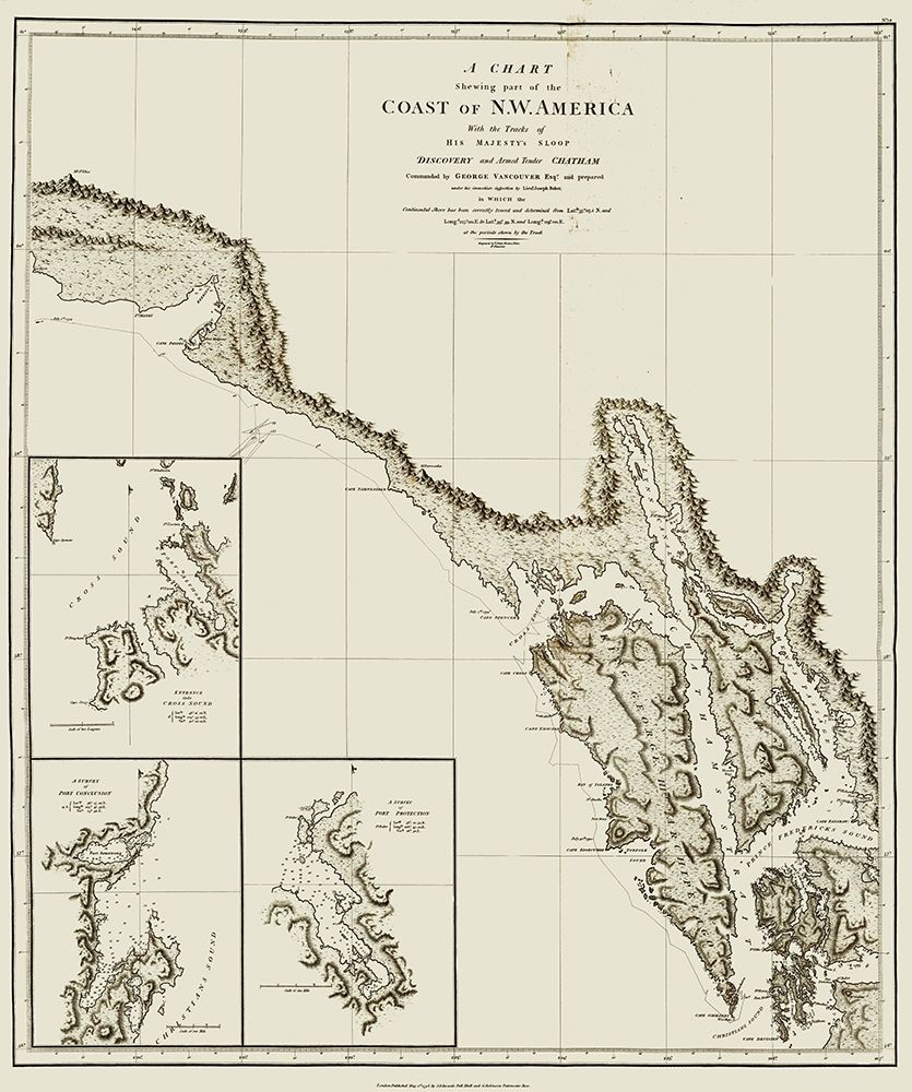 Alaska Southern Portion - Vancouver 1798 art print by Vancouver for $57.95 CAD