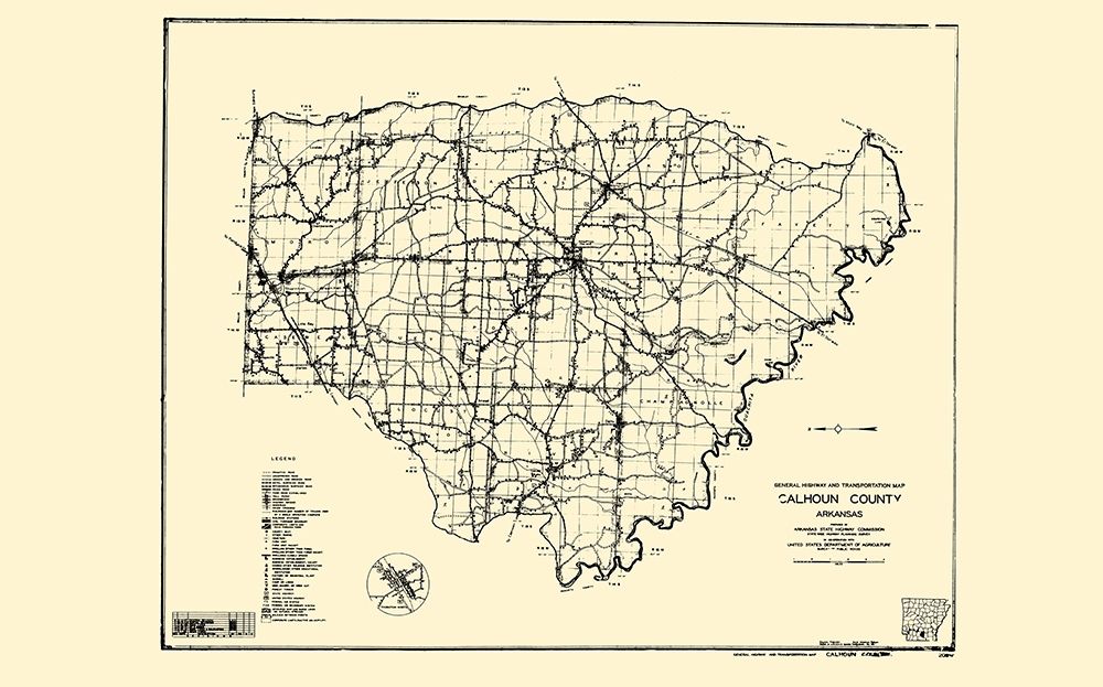Calhoun Arkansas State Hwy - State 1936 art print by State for $57.95 CAD