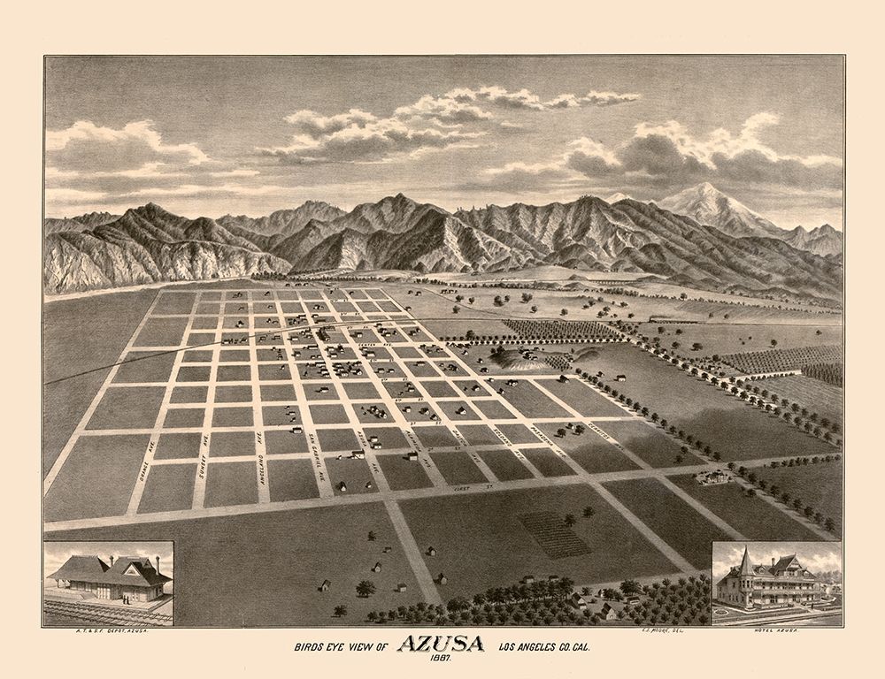 Azusa California - Moore 1887  art print by Moore for $57.95 CAD