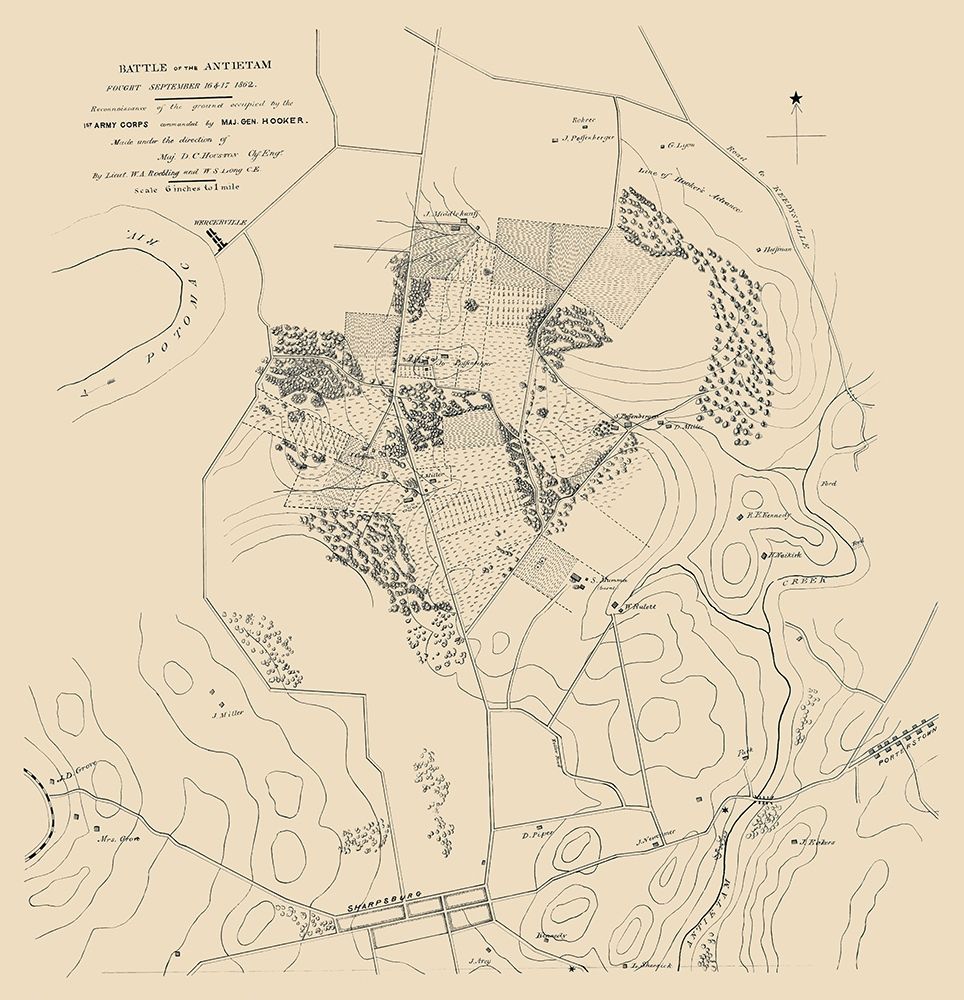 Antietam Battle September 16 to 17 - Houston 1862 art print by Houston for $57.95 CAD