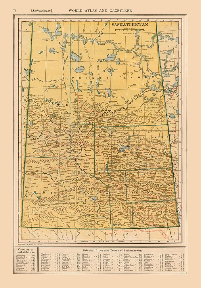 Saskatchewan Canada - Reynold 1921 art print by Reynold for $57.95 CAD