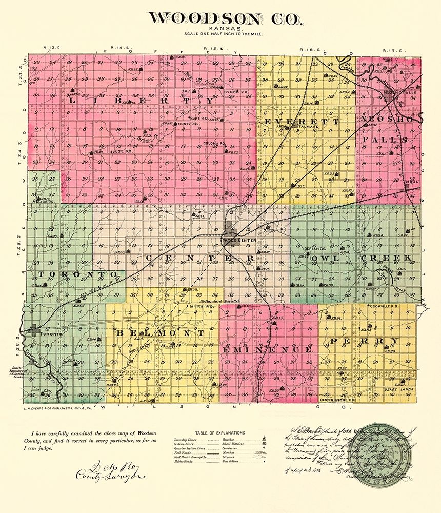 Woodson Kansas - Everts 1887 art print by Everts for $57.95 CAD