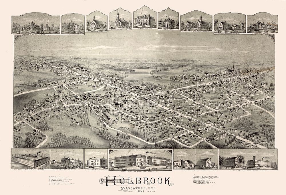 Holbrook Massachusetts -1892 art print by Unknown for $57.95 CAD