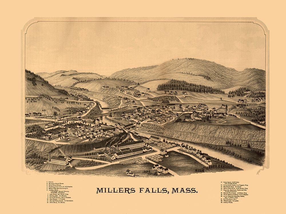 Millers Falls Massachusetts -1880 art print by Unknown for $57.95 CAD