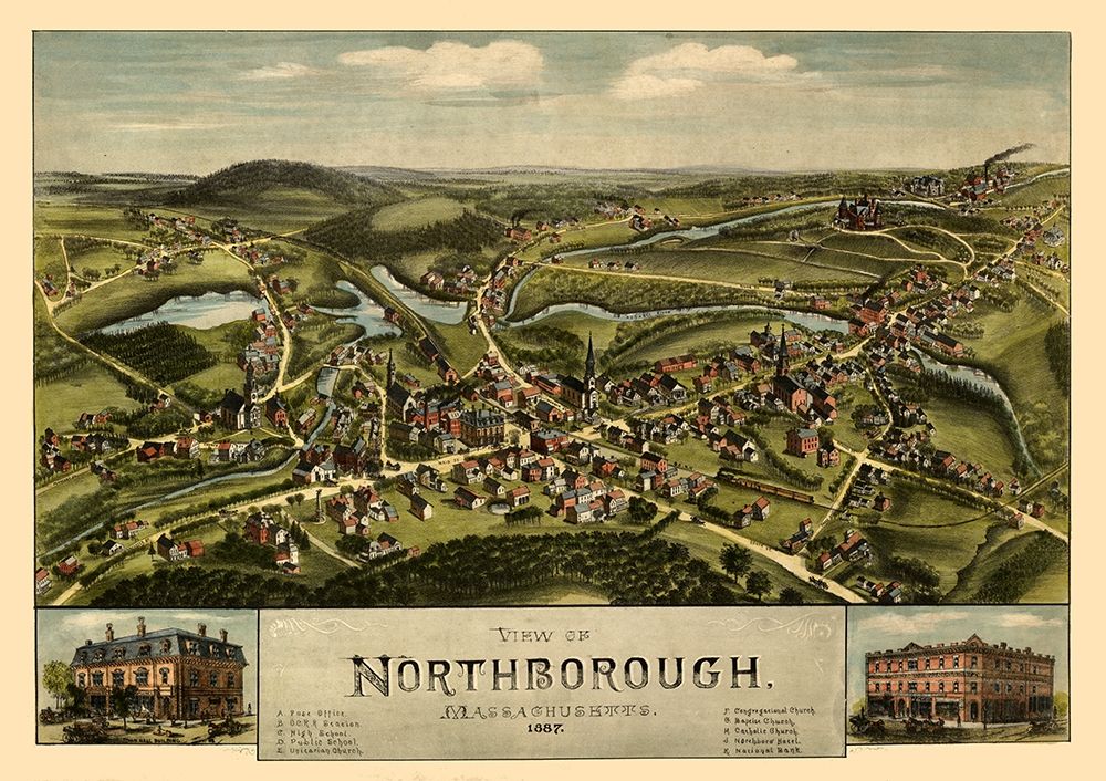 Northborough Massachusetts -1887 art print by Unknown for $57.95 CAD
