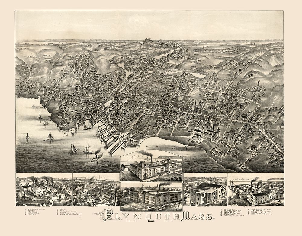 Plymouth Massachusetts -1882 art print by Unknown for $57.95 CAD