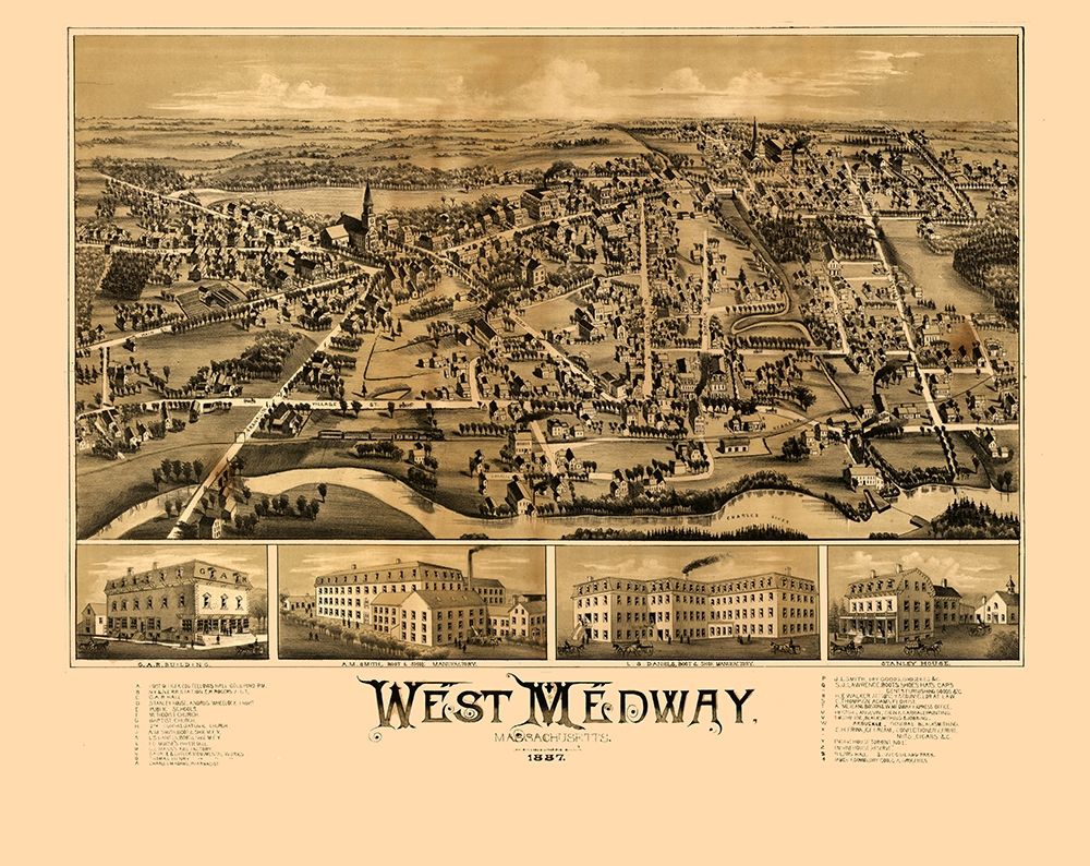 West Medway Massachusetts -1887 art print by Unknown for $57.95 CAD