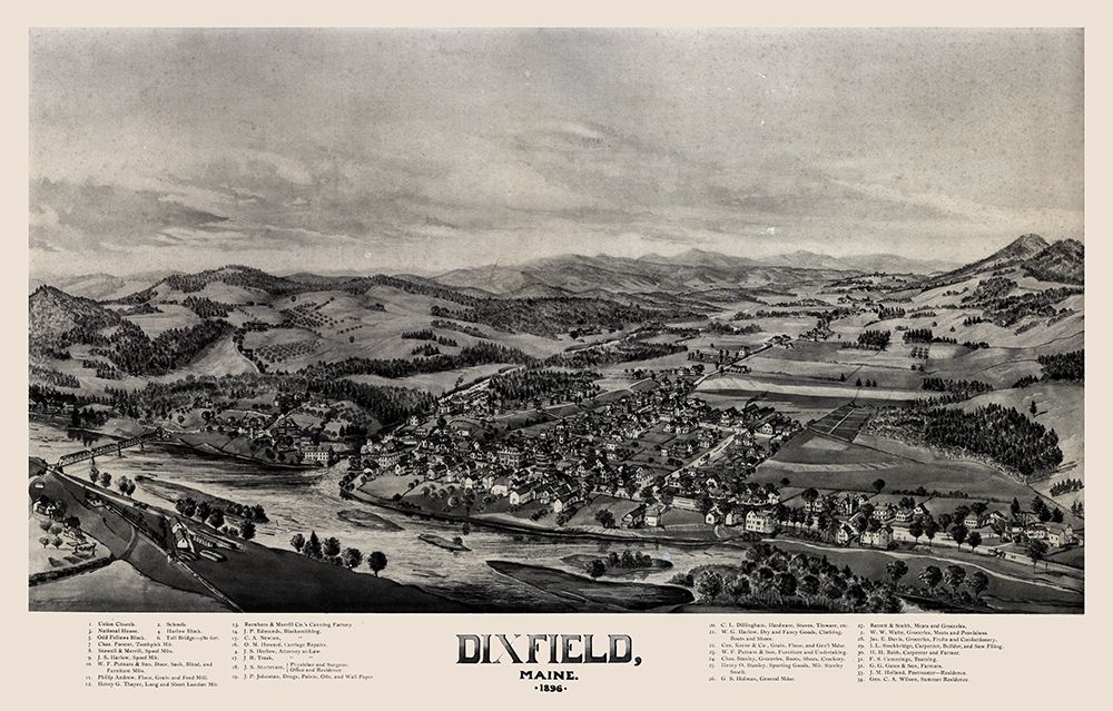 Dixfield Maine -1896 art print by Unknown for $57.95 CAD