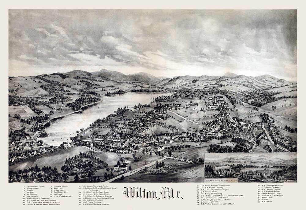 Wilton Maine -1895 art print by Unknown for $57.95 CAD