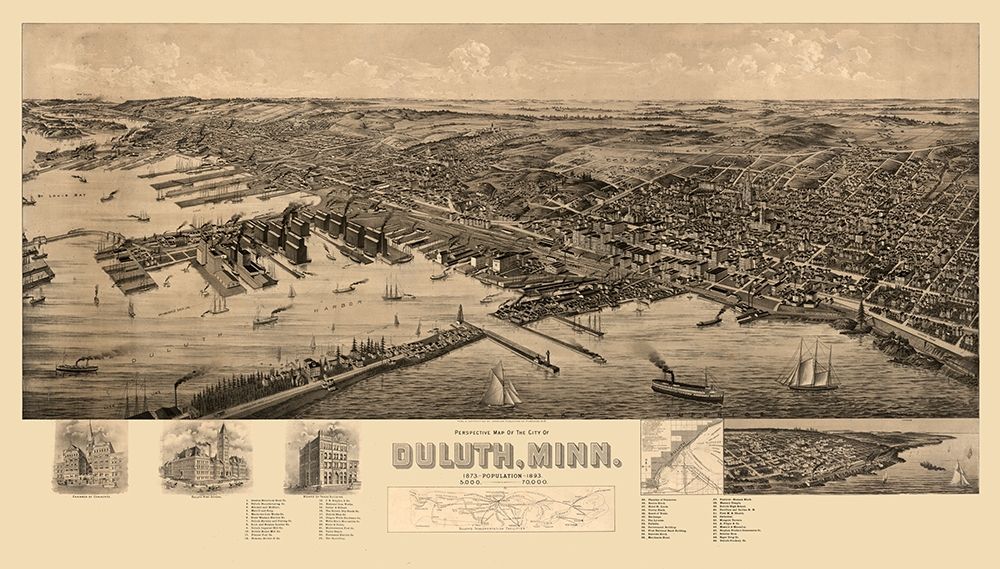 Duluth Minnesota -1893 art print by Unknown for $57.95 CAD