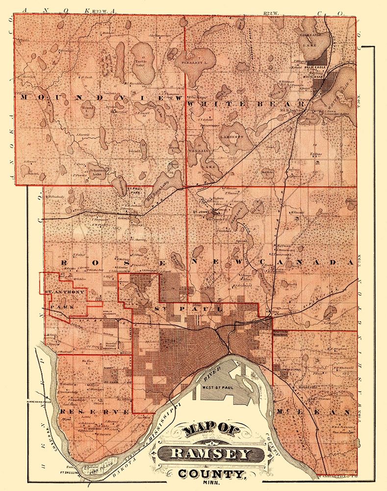Ramsey Minnesota Landowner - Andreas 1874 art print by Andreas for $57.95 CAD