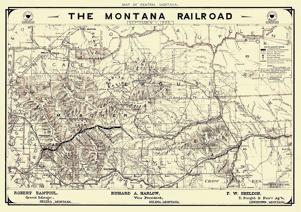 Montana Railroad - Polley 1899 art print by Polley for $57.95 CAD
