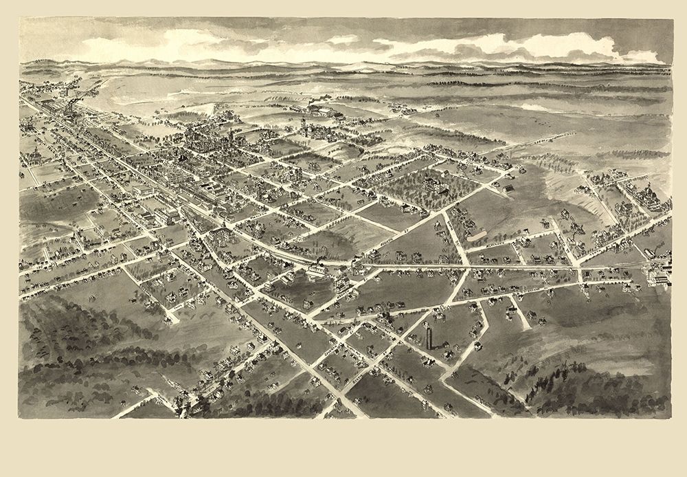 Hickory North Carolina - Downs 1907 art print by Downs for $57.95 CAD
