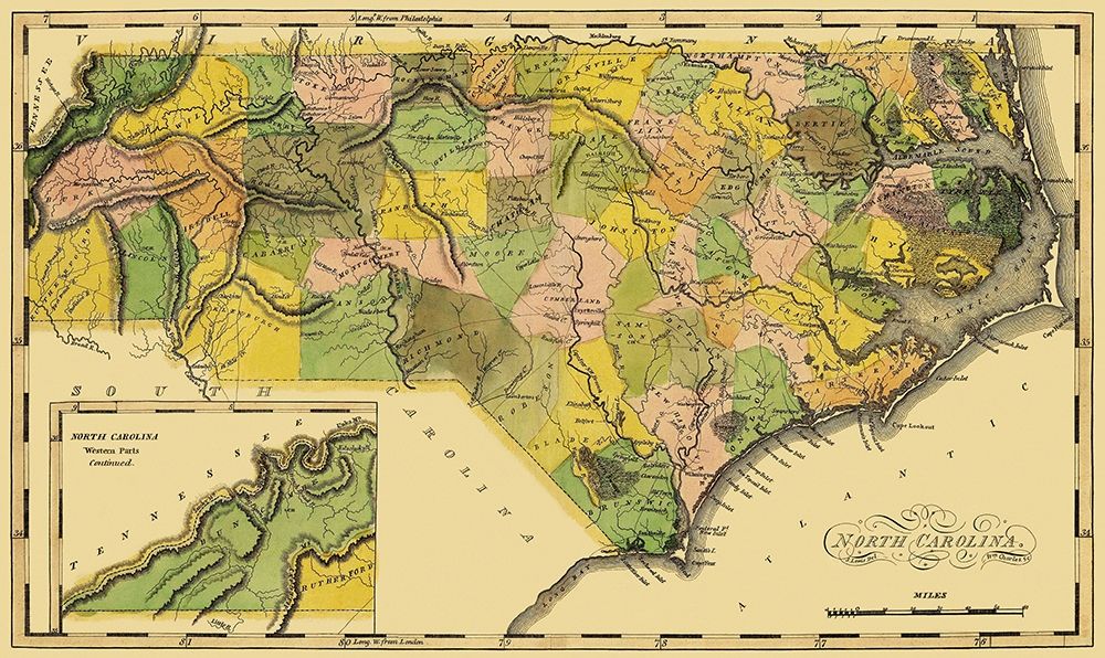 North Carolina - Lewis 1814 art print by Lewis for $57.95 CAD