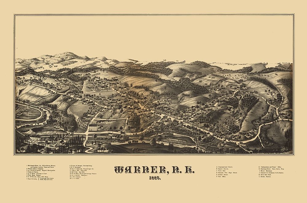 Warner New Hampshire -1887 art print by Unknown for $57.95 CAD