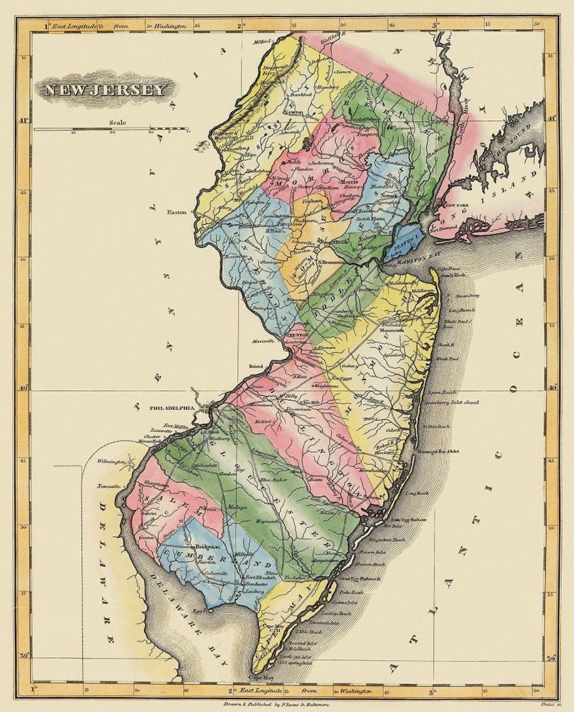 New Jersey - Lucas 1823 art print by Lucas for $57.95 CAD