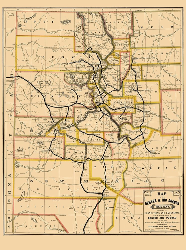 Denver and Rio Grande Railway - Palmer 1881 art print by Palmer for $57.95 CAD