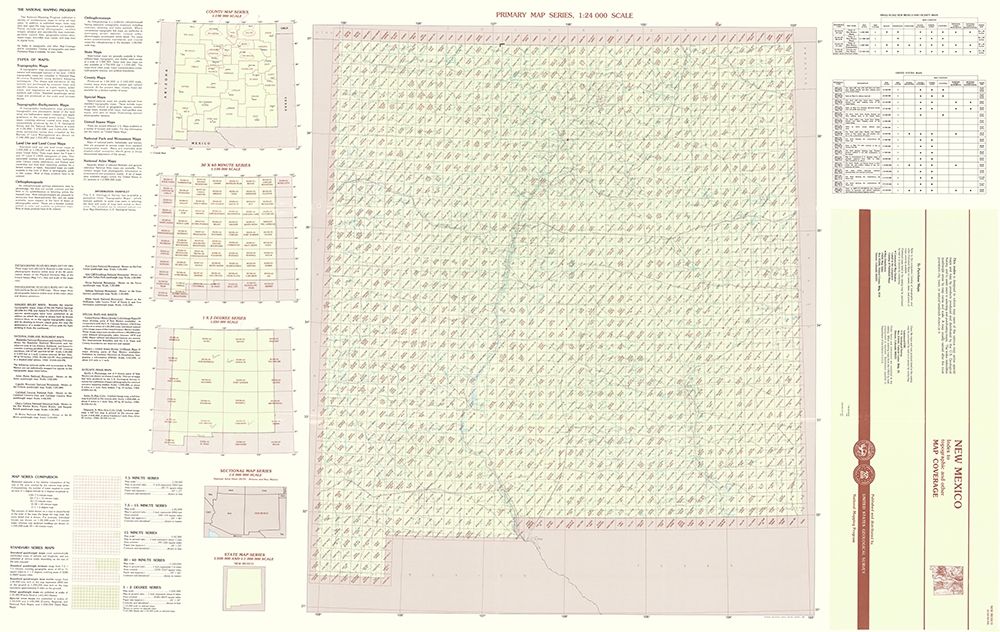 New Mexico New Mexico Index Quad - USGS 1983 art print by USGS for $57.95 CAD