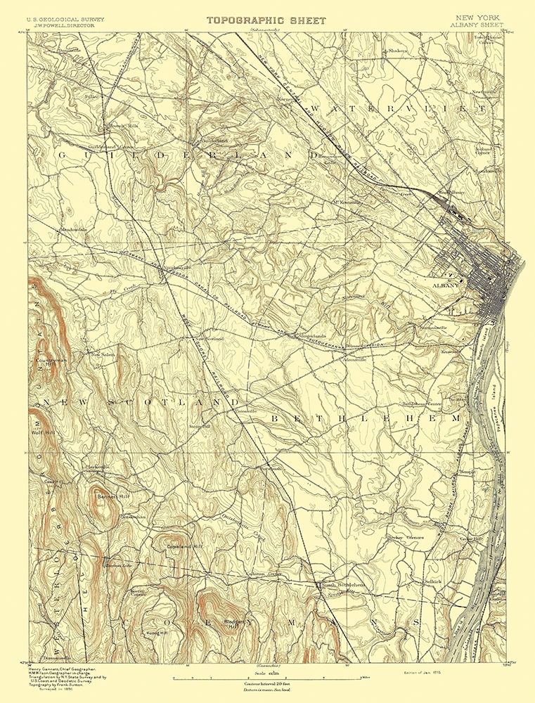 Albany New York Sheet - USGS 1893 art print by USGS for $57.95 CAD
