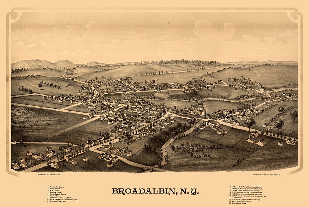 Broadalbin New York - Burleigh 1880  art print by Burleigh for $57.95 CAD