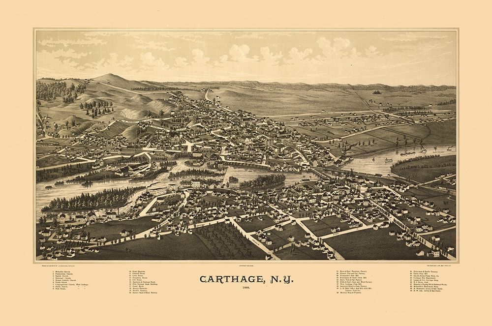 Carthage New York - Burleigh 1888  art print by Burleigh for $57.95 CAD