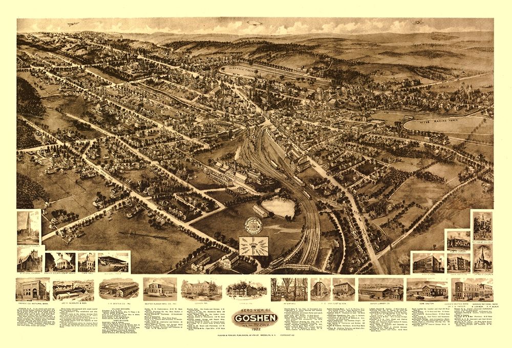 Goshen New York - Fowler 1922  art print by Fowler for $57.95 CAD